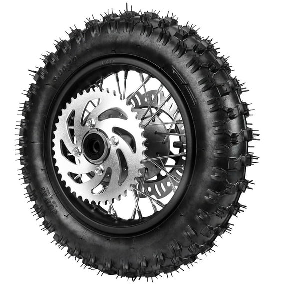 Rear 3.00-10 Dirt Bike Tire, 3.00-10 Tire 10" Tire Rim Wheel Assembly 80/100-10 for CRF50 XR50 SSR Apollo 50cc 70cc 90cc 110cc Pit Dirt Bike Mini Trail Monkey Razor