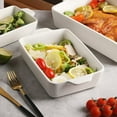 thumbnail image 3 of SWEEJAR Ceramic Bakeware Set, Rectangular Baking Dish Lasagna Pans for Cooking, Kitchen, Cake Dinner, Banquet and Daily Use, 11.8 x 7.8 x 2.75 Inches of Casserole Dishes (White), 3 of 7