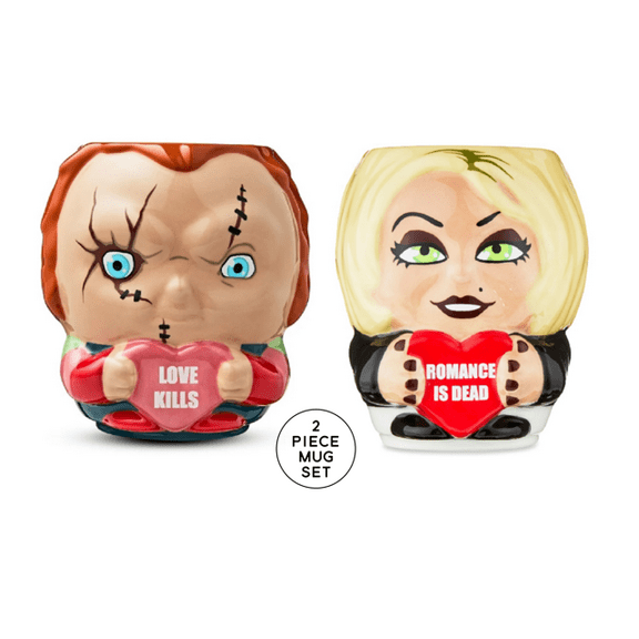 Zak Designs Chucky and Tiffany Ceramic Chibi Mug 2 piece set