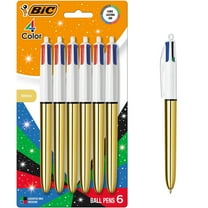 BIC 4 Color Shine Retractable Ballpoint Pen, 1.0 mm Point, 6-Count