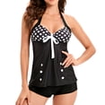 thumbnail image 3 of Traje de baño de dos piezas con tiras en la espalda y estampado conservador para mujer Traje de baño Fridja  nalpqowj56492, 3 of 6