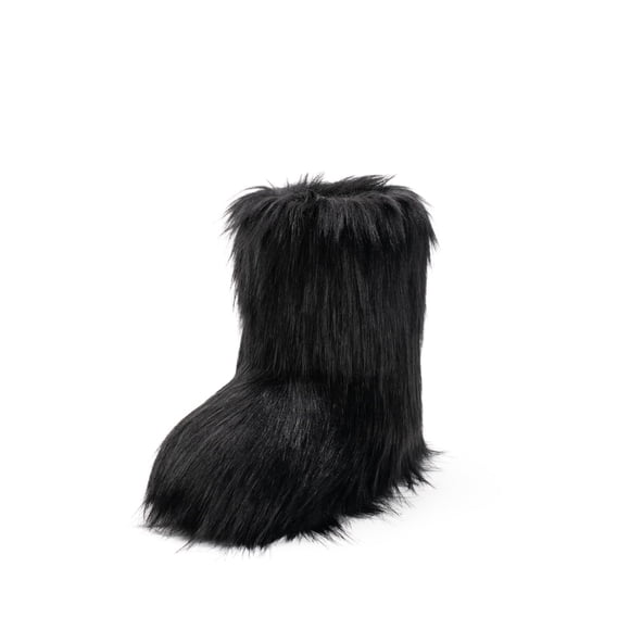 Botas IXU de mujer de ante sintético con pelo sintético, cálidas, hasta media pantorrilla y suela plana