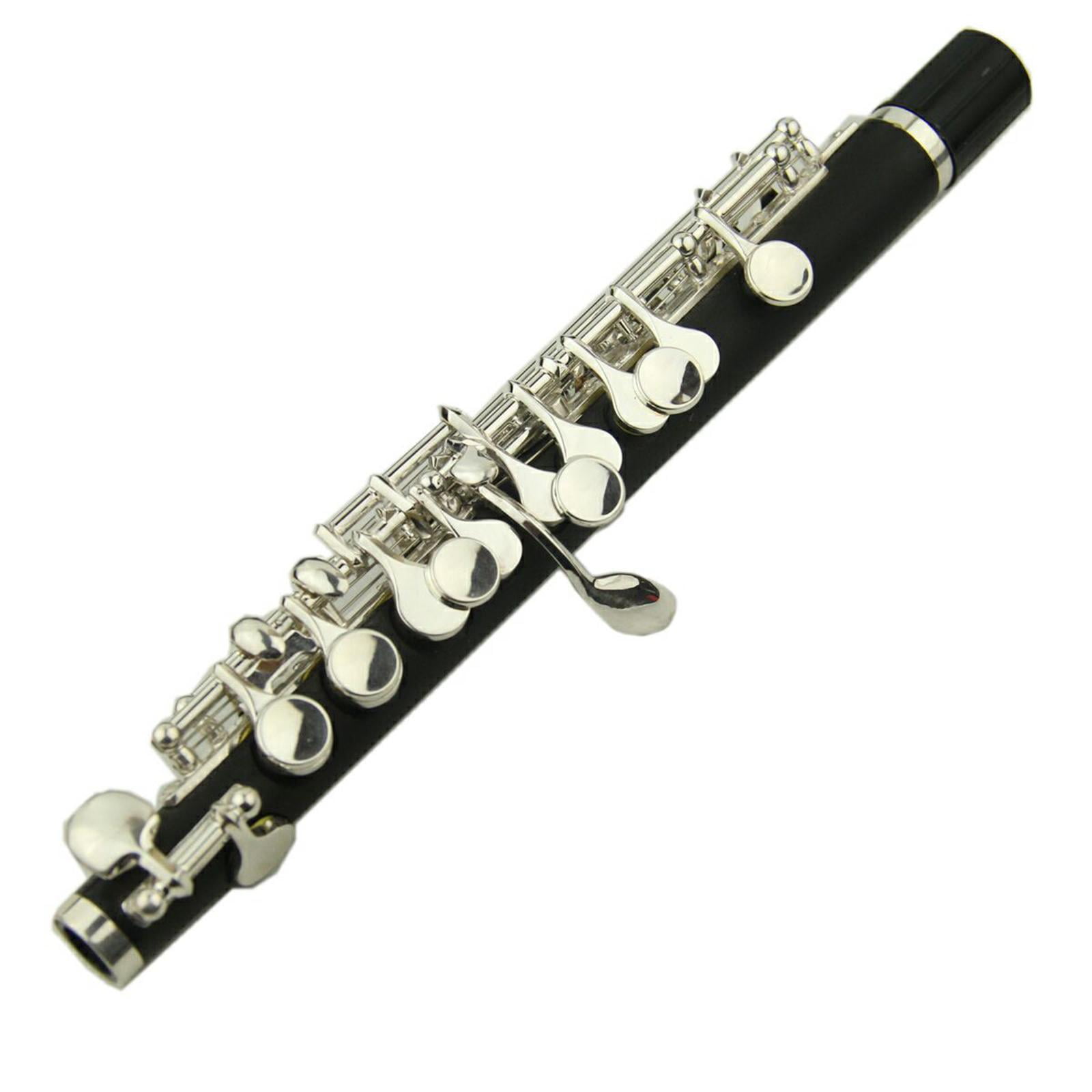 Plated Key of C Piccolo Flute Instruments with Storage Case Cleaning Cloth Screwdriver Cover Student Kids Gifts