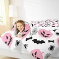 thumbnail image 4 of Manfei Cartoon Pink Pumpkin Bedding Comforter Set, Gothic Halloween Bat Animal Twin Comforter Sets, Kid Child Teen Reversible Bedding Set, Ultra Soft Home Decor, 2pcs, 4 of 8