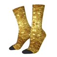 thumbnail image 2 of Women Crew Graphic Print Tube Socks Gold Coins Amazing Pattern Design Ladies Socks, 2 of 7