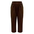 thumbnail image 4 of Jxximdong Pants for Women Women's Pocket Cotton Linen Fashion Solid Color Pants Slim Casual Long Pants Brown XXL Trousers, 4 of 5