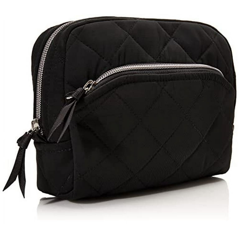 Vera Bradley Women s Organizer Vera Bradley Women s Performance Twill Medium Cosmetic Makeup Bag Black One Size Khaki One Size US Walmart