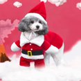 thumbnail image 3 of Disfraz navideño para perro con capucha de Papá Noel y abrigo con capucha para perros pequeños, gatos, cachorros, ropa divertida para fiestas navideñas, 3 of 5