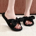 thumbnail image 5 of qILAKOG Womens Fuzzy Slippers Memory Foam Slippers Cozy Plush Home Slippers Open Toe House Shoes Indoor Outdoor Slide Slipper Home Shoes Indoor Slippers Black 9-9.5, 5 of 6