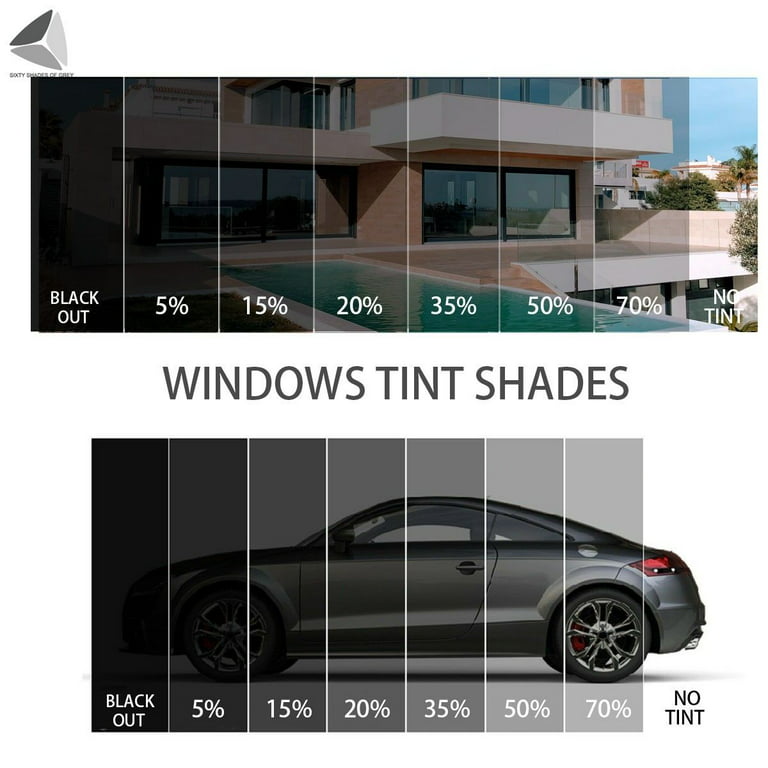 Sixtyshades 2 Packs Window Film One Way Mirror Film, Privacy Static  Non-Adhesive Decorative Heat Control Anti UV Window Tint Charcoal Black Car  Glass