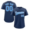 thumbnail image 1 of LS Custom Pinstripe Baseball Jersey Button Down Shirt Printed or Personalized Name Number for Men/Women/Youth, 1 of 7
