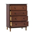 thumbnail image 5 of Bowery Hill Modern 40"H Solid Wood Bedroom Dresser with 4-Drawers in Walnut, 5 of 18