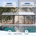 thumbnail image 6 of NETAJE 10'x22' Wall Mounted Gazebo Awnings, Permanent Hardtop Aluminum Pergola with Polycarbonate Roof, Outdoor Patio Canopy Shade Cover for Backyard, Decks, Garden, 6 of 8