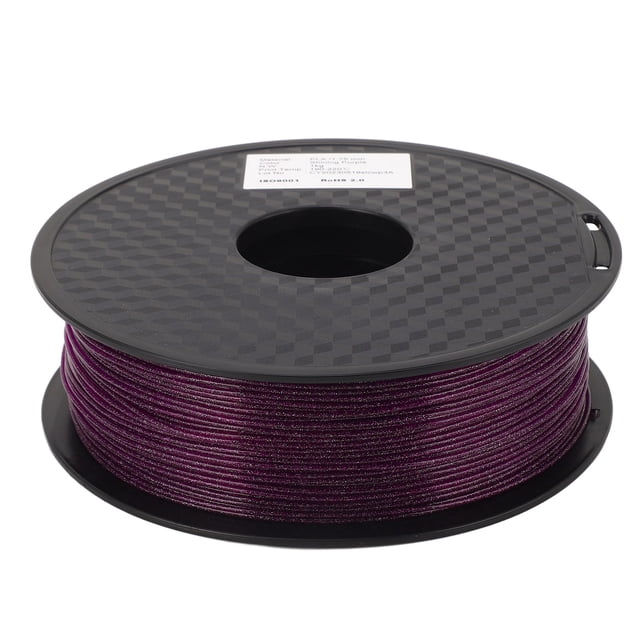 Filamento PLA para impresora 3D, transparente, brillante, impresión suave, antiflexión, 1,75 mm, color morado