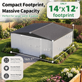thumbnail image 2 of AECOJOY 12'x14' Waterproof Galvanized Steel Storage Shed with Lockable Double Doors, White, for Backyard & Patio, 2 of 8