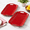Christmas Red, variant on Christmas Red Rectangle Serving Tray Set of 2, Rustic Crackled Food Platter with Handles