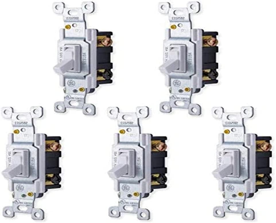 3Grace Electrical 3Way Grounding Toggle Switch, 15 Amp, Toggle In Wall