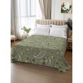 thumbnail image 3 of Queen Flat Sheet Only Sage Green Paisley Pattern Soft Microfiber Cooling Bedding Sheets White Seamless Floral Art Flat Bed Sheet for Hotel,Home Decor, 3 of 9