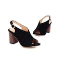 thumbnail image 2 of SACFOF Womens Faux Suede Peep Toe Block Heel Ankle Strap Slingback Sandals, 2 of 6