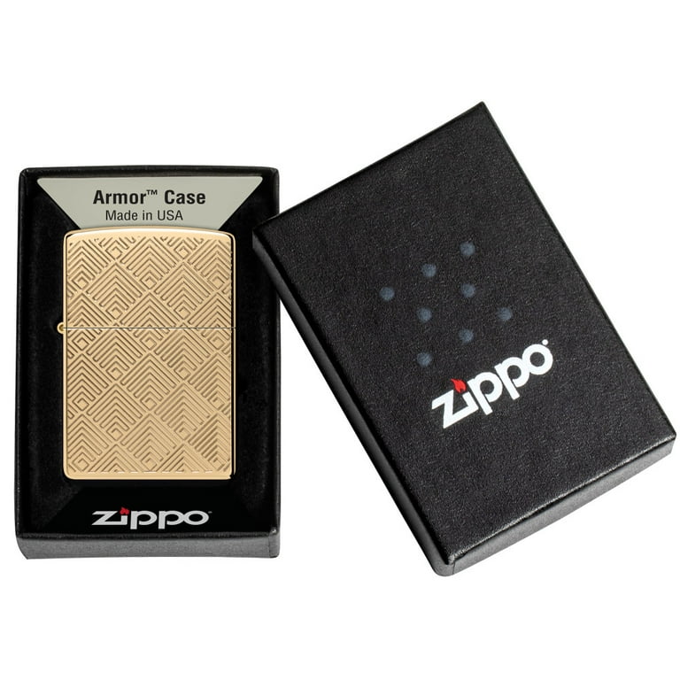 Zippo Pattern Design Armor High Polish Brass Pocket Lighter Zippo Pattern Design Armor High Polish Brass Pocket Lighter
