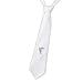 thumbnail image 3 of Cravate Ajustable en Coton Blanc 14 Pouces Design Calice Brodé Or pour Garçons, 3 of 4