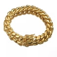 thumbnail image 3 of 8mm-18mm Mens Miami Cuban Link Chain Bracelet Gold Silver Stainless Steel Bangle, 3 of 7