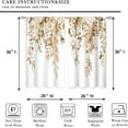 thumbnail image 2 of Eucalyptus Botanical Leaves Floral Kitchen Window Curtains Over Sink Farmhouse Flower Leaf Small Window Treatment Tan Floral Cafe Short Curtains for Bathroom Treatment Tier Drapes 26x36 inch, 2 of 6