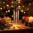 thumbnail image 5 of JeashCHAT Clear Acrylic Christmas Ornaments, Transparent Icicle Drop Hanging Ornaments with Glitter Sequins, Christmas Tree Decorations Xmas Gifts, 5 of 6