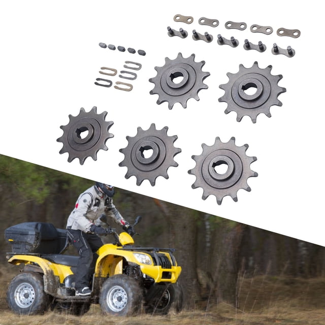 410 13T Rear Motor Sprocket, Professional Manufacturing Motor Chain Sprocket Steel with 410 Model Master Link for Go Kart Motorcycle ATV