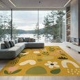 thumbnail image 2 of ODIKA 8'x10' Washable Area Rug Yellow Whimsical Botanical and Abstract Shapes Contemporary Design with Floral Geometric for Living Room, Under Sectional, Family , Durable, Non-Slip, 2 of 7