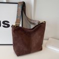 thumbnail image 4 of Bolso casual para mujer Bolso de mano simple vintage de gamuza de gran capacidad (café), 4 of 9