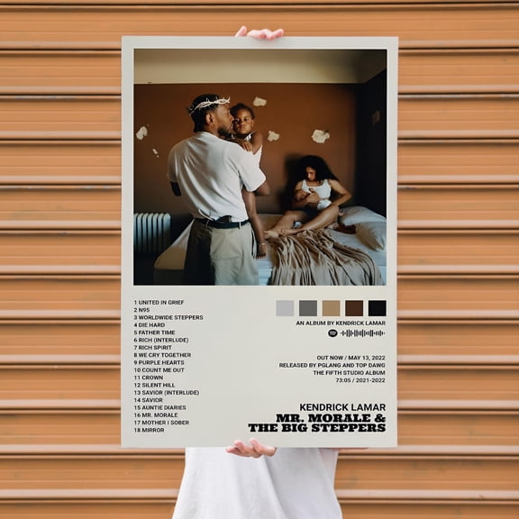 Kendrick Poster Lamar Mr. Morale & The Big Steppers Poster, Hip Hop Album Style Illustration Wall Decor, Size 24x36, Unframed Poster