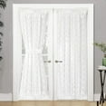thumbnail image 2 of DriftAway French Country Off-White Sheer French Door Curtains, 25 x 72 In, 2 of 5