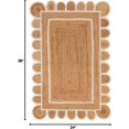 thumbnail image 2 of Natural Jute Scalloped Rug, Natural Jute Rug, Bohemian Scallop Rug, Boho Decor Rug, Area Rug, Handwoven Jute Rug, Custom Rug, Decorative Rug (12X15 Feet Jute Rug, Brown+White), 2 of 5