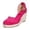 Hot Pink, variant on Women's Solid Velvet Round Toe Mary Jane Shoes Boho Platform Wedge Heel Plus Size Casual Dress Sandals