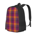 thumbnail image 2 of Daiia Purple Yellow Buffalo Plaid Backpack for Men and Women -Durable Backpack Large Capacity, Water-Resistant Bag with Adjustable Straps and Laptop Compartment, 2 of 9