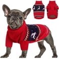 thumbnail image 3 of Queenmore Suéter navideño para perros, jersey de punto, ropa navideña para perros, traje navideño para perros con cuello alto, suéteres cálidos para perros pequeños, niños o niñas M, 3 of 4