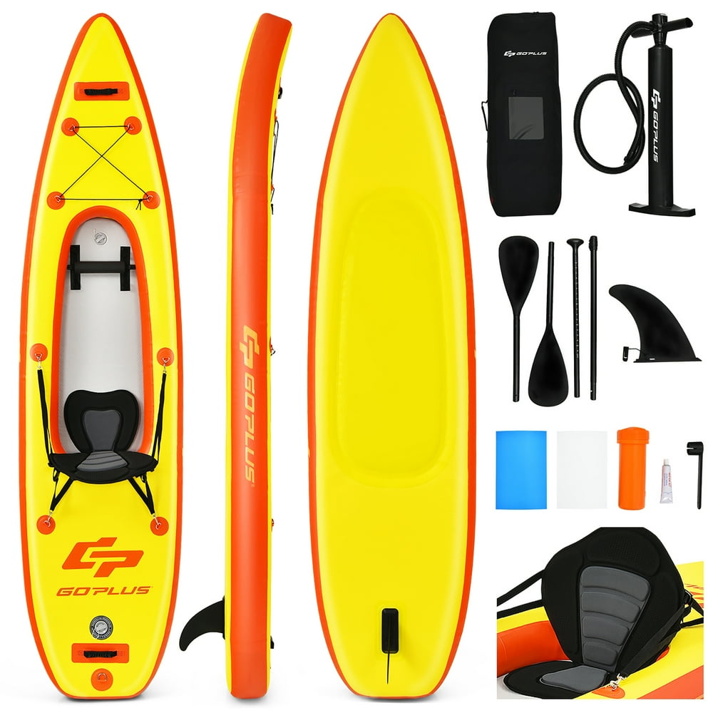 Goplus 10.8' Inflatable Kayak Set K1 1Person SitOnTop Kayak with