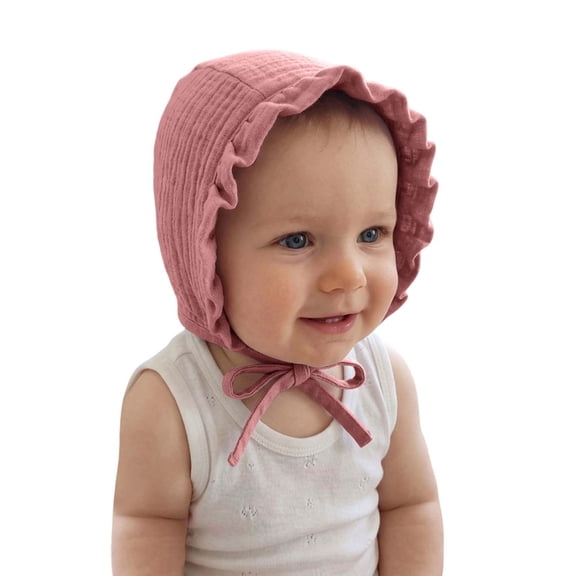 TFEOQRY Toddler Baby Bonnet Hat Ruffled Edge Breathable Cotton Adjustable Strap UV Protection Summer Sun Hat