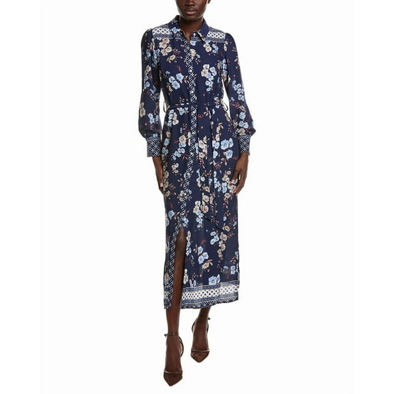 Vince Camuto womens  Maxi Shirtdress, s, Blue