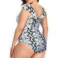 thumbnail image 2 of Huesdet Women's One Piece Tummy Control Swimsuits Ruched Slimming Bathing Suits Vintage Spaghetti Straps Swimwear[Silver,M], 2 of 5