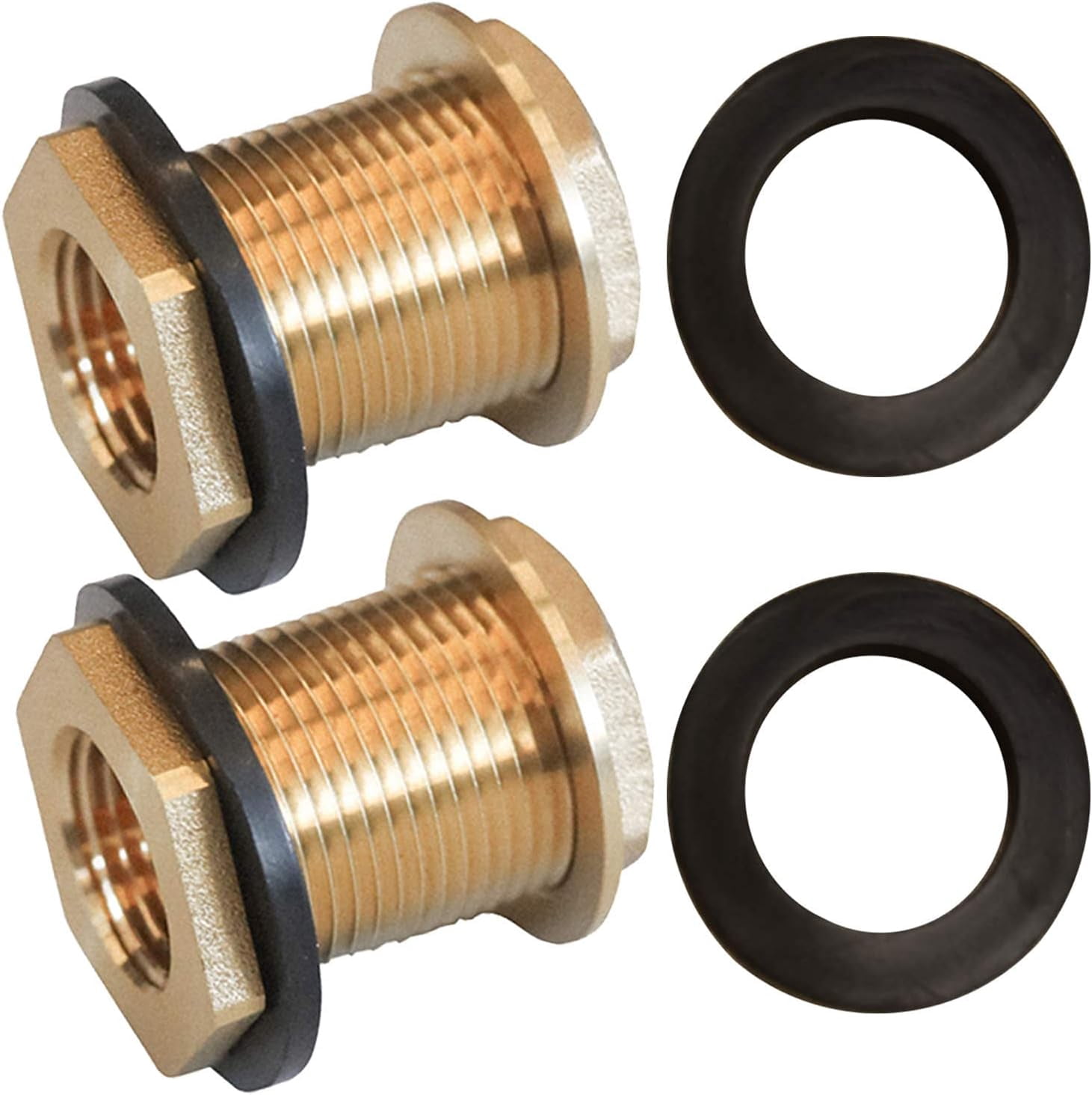 Garden Hose Quick Connect Aluminum Fitting 1/2 Inch Brass Bulkhead Tank Adapter
