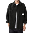 thumbnail image 2 of JTieacloth Heavy Duty Work Shirt For Long Sleeve Casual Loose Fit Shacket Open Front Jacket Top Comfortable Outdoor Daily Wear Mens Work Button Down Shirts Black, 2 of 5