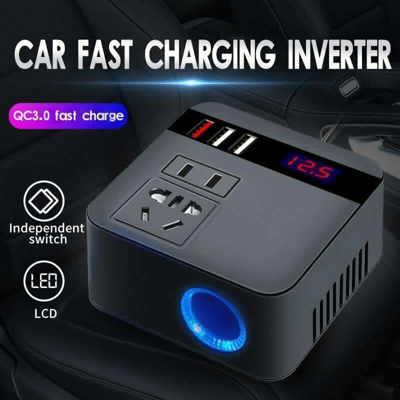 Car Inverter 300W 12V/24V DC To 220V AC Cigarette Lighter Power Supply
