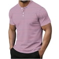 thumbnail image 3 of Goodtrade8 Mens Summer Shirts Short Sleeve Button up Pullover Office Striped Casual Outdoor T-Shirts for Men Slim Fit, 3 of 6