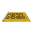 thumbnail image 2 of Ahgly Company Machine Washable Indoor Square Oriental Yellow Traditional Area Rugs, 5' Square, 2 of 4