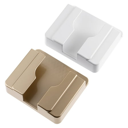 KONTONTY 2Pcs Remote Controller Stand Wall Mount Remote Holder Simple Design Rectangular White For Shop Use