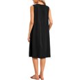 thumbnail image 3 of INSPIRE CHIC Pleated Dress for Women's Summer Casual 2025 Sleeveless Midi Swing Tank Sundress V Neck Dresses XL Black, 3 of 6