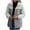 Gray womens coat, variant on Usmixi Winter Womens Plush Coat Quilted Fleece Jacket for Women Vintage Leopard Patchwork Stand Neck Outerwear Open Zipper Plush Sweater Coat with Pocket 2023 Plush Coat