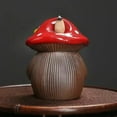 thumbnail image 3 of 1pc Cute Mushroom Elves Ceramic Backflow Incense Burner, Home & Office Decor (Without Incense), 3 of 6